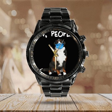 Discover Bernese Mountain Dog Ew People Dog Wearing Face Calendar Steel Band Watch
