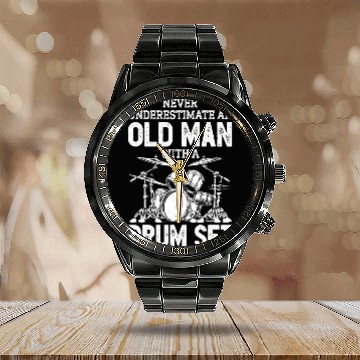 Discover Drummer Never Underestimate An Old With A Drum Set Calendar Steel Band Watch
