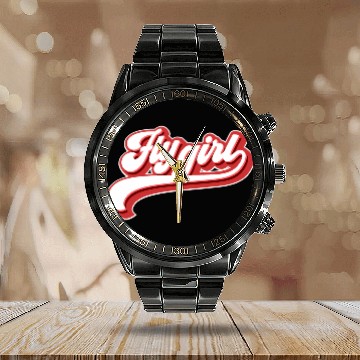 Discover Fly 80S 90S Old School Hip Hop Calendar Steel Band Watch