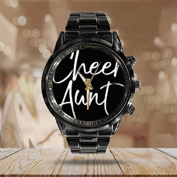 Discover Cute Cheerleading Gift for Aunt Cheerleaders Fun C Calendar Steel Band Watch