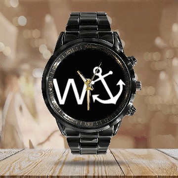 Discover W Anchor Wanker Jerk Slang Calendar Steel Band Watch