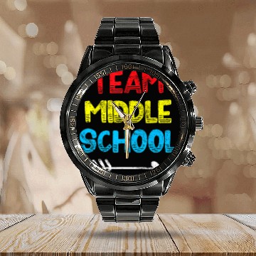 Discover Middle School Teacher Student Back to School Calendar Steel Band Watch