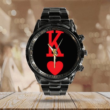Discover King Of Hearts Saint Valentine'S Day Calendar Steel Band Watch
