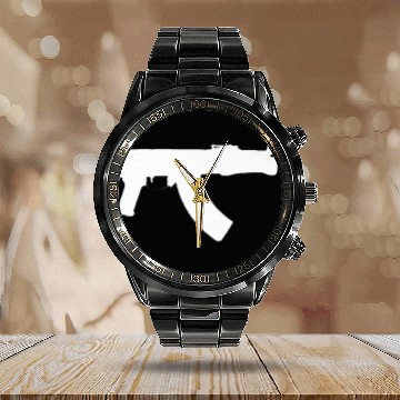 Discover Draco Gun lovers mini draco AK Calendar Steel Band Watch