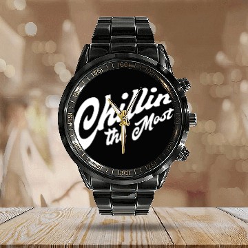Discover Chillin The Most Vacation Lazy Couch Potato Calendar Steel Band Watch