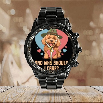 Discover And Why Should I Care Goldendoodle Dog Dad Doodle Calendar Steel Band Watch