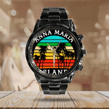 Discover Anna Maria Island Florida Family Vacation Calendar Steel Band Watch