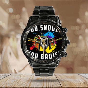 Discover You Snooze You Bruise Youth Paintball Calendar Steel Band Watch