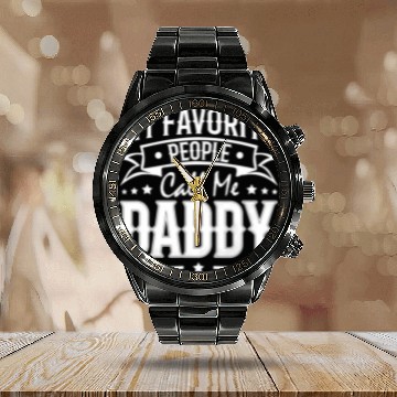 Discover Wo My Favorite People Call Me Daddy Vintage Calendar Steel Band Watch