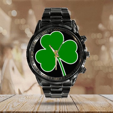 Discover St PatricDay For Shamrock Patty Irish Calendar Steel Band Watch