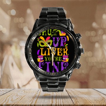 Discover Mardi Gras New Orleans Fool Music Calendar Steel Band Watch