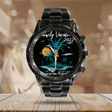 Discover Sunset Family Vacation 2022 Dominican Republic Bea Calendar Steel Band Watch