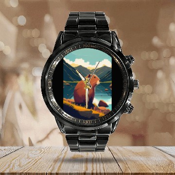 Discover Capybara Nature Capibara Calendar Steel Band Watch