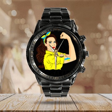 Discover Ukrainian Unbreakable Ukraine Flag Calendar Steel Band Watch