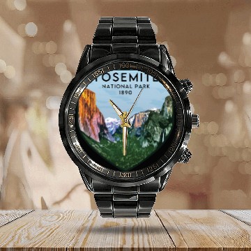 Discover yosemite national park Calendar Steel Band Watch