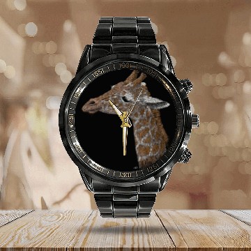 Discover Giraffe African Wildlife Nature Outdoors Calendar Steel Band Watch