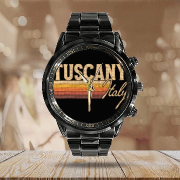 Discover Tuscany Italy Calendar Steel Band Watch