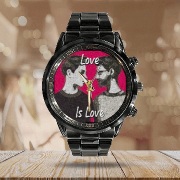 Discover Love Is Love - Colorful LGBTQ Graphic Calendar Steel Band Watch