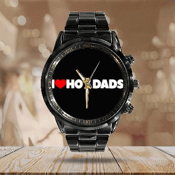 Discover I Love Hot Dads Calendar Steel Band Watch