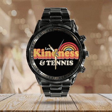 Discover Tennis Love Kindness And Tennis Calendar Steel Band Watch