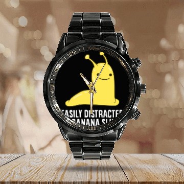 Discover Banana Slug Easily Distracted By Banana Slug Calendar Steel Band Watch