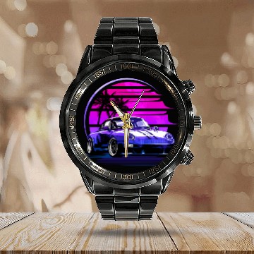 Discover Vaporwave Sunset 80S Car Calendar Steel Band Watch
