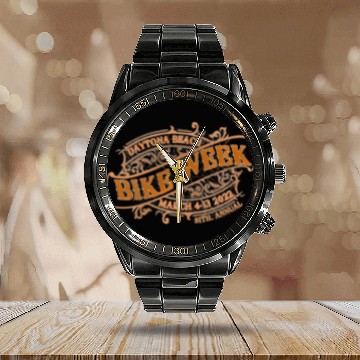 Discover Daytona Beach Bike Week 2022 Front And Back Calendar Steel Band Watch