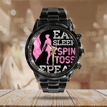 Discover Eat Sleep Spin Toss Repeat Color Guard Winter Marc Calendar Steel Band Watch