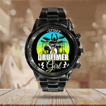 Discover Crazy Drummer Drums Drummer Saying Calendar Steel Band Watch
