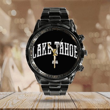 Discover Lake Tahoe Tree Icon Calendar Steel Band Watch