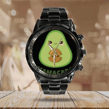 Discover Mamacado Announcement Pregnant Avocado Pregnancy Calendar Steel Band Watch