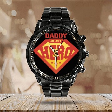 Discover Daddy is my superhero 1 Calendar Steel Band Watch
