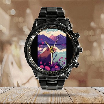 Discover Capybara Nature Capibara Calendar Steel Band Watch