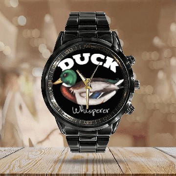 Discover Duck Whirer Mallard Duck I Love Ducks Calendar Steel Band Watch