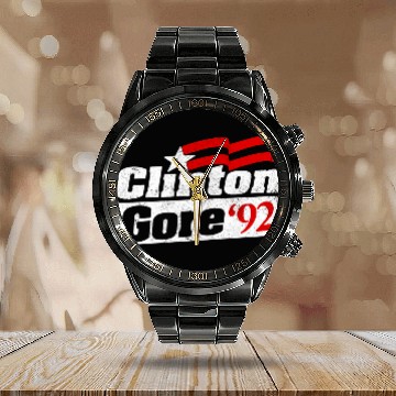 Discover Clinton Gore Bill Clinton 92 Elect Calendar Steel Band Watch