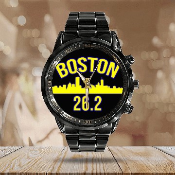 Discover Boston 262 Miles 2019 Marathon Running Runner Calendar Steel Band Watch