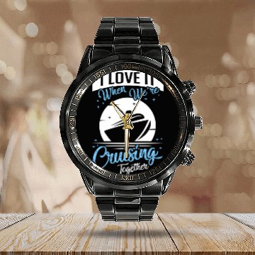 Discover Cruising Vacation Cruise Ship Calendar Steel Band Watch
