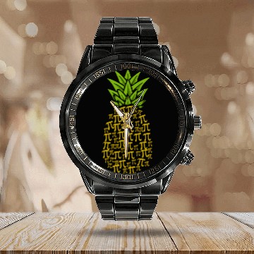Discover Pi Day Pineapple Math Teacher 3 14 Number Symbol Calendar Steel Band Watch