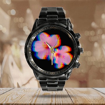 Discover Flowers Vaporwave Aesthetic 80'S Calendar Steel Band Watch