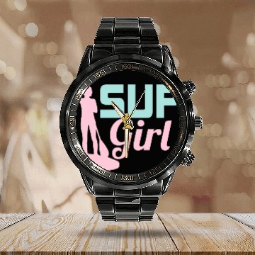 Discover SUP Girl Stand Up Paddle Board Calendar Steel Band Watch