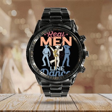Discover Real Men Line Dance Western Country Music Calendar Steel Band Watch