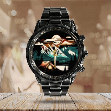 Discover Calm Wild Night Calendar Steel Band Watch