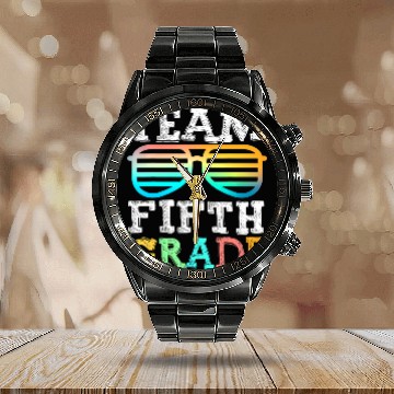 Discover Team 5th Grade Squad Fifth Teacher Student Back To Calendar Steel Band Watch