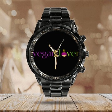 Discover Vegan lover turnip Calendar Steel Band Watch