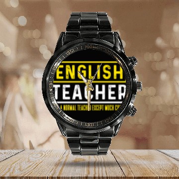 Discover Funny English Teacher Cool Saying Calendar Steel Band Watch