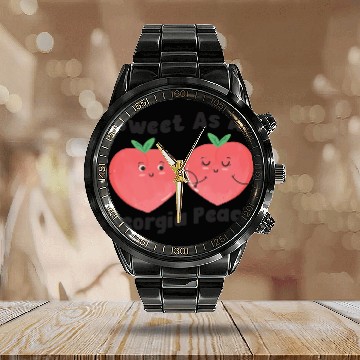 Discover Sweet As A Georgia Peach Cute Funny Southern Calendar Steel Band Watch