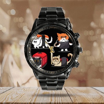 Discover Sushi Persian Cat For Funny Cat Lover Sushi Lover Calendar Steel Band Watch
