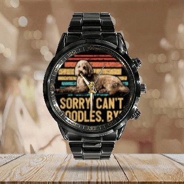Discover Funny Goldendoodle Dog Dad Doodle Mom Animal Dog Calendar Steel Band Watch