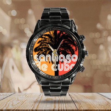 Discover Santiago de Cuba Artistic Vacation Souvenir Palm Calendar Steel Band Watch