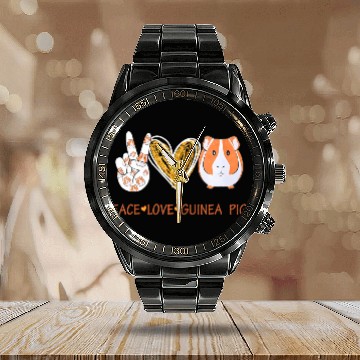 Discover Peace love guinea pigs for Guinea Pigs lover Calendar Steel Band Watch